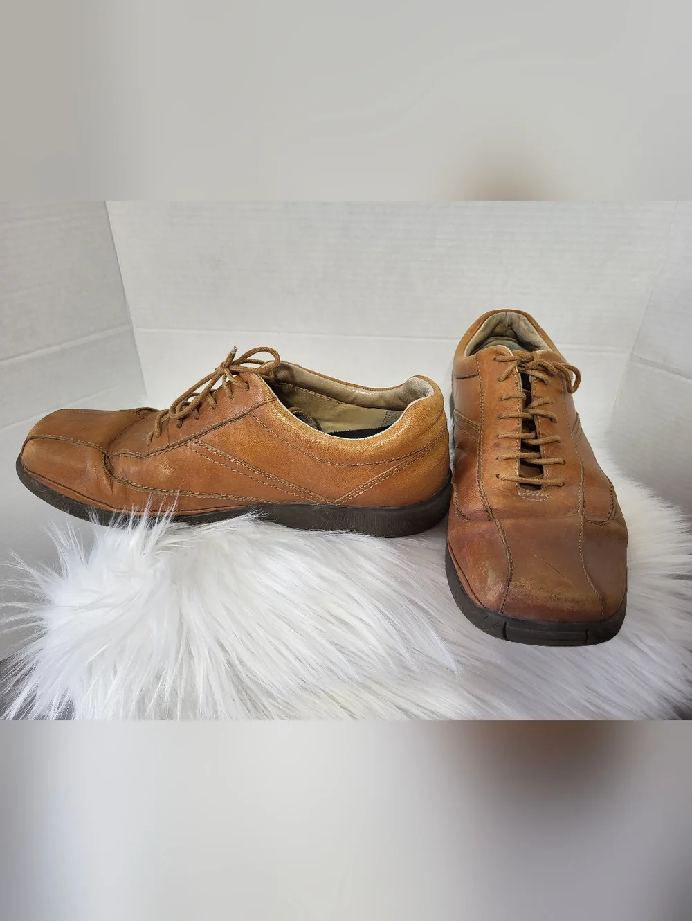 Rockport Men's Casual Leather Lace-Up Slip-On Loafers in Tan, Size 12 - Picture 3 of 8